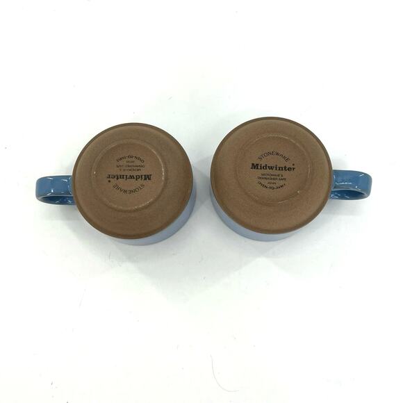 W.R. Midwinter Ltd blue table to oven stoneware mug teacup with saucer - Picture 7 of 8